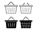 A set of four icons depicting shopping baskets.